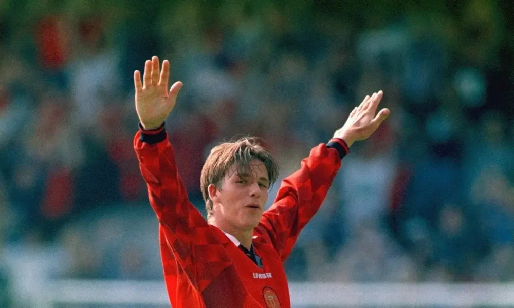 David Beckham celebrating