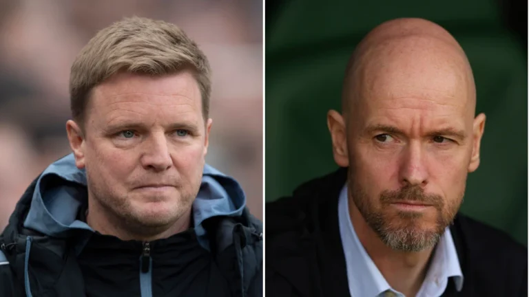Newcastle United manager Eddie Howe and Erik ten Hag