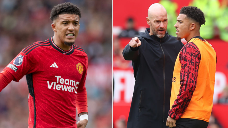 Jadon Sancho and Erik ten Hag