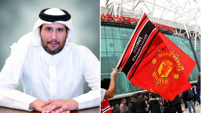 Sheikh Jassim Manchester United flag Old Trafford