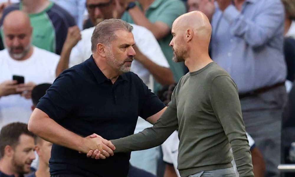 tottenham manager ange postceoglou man utd manager erik ten hag