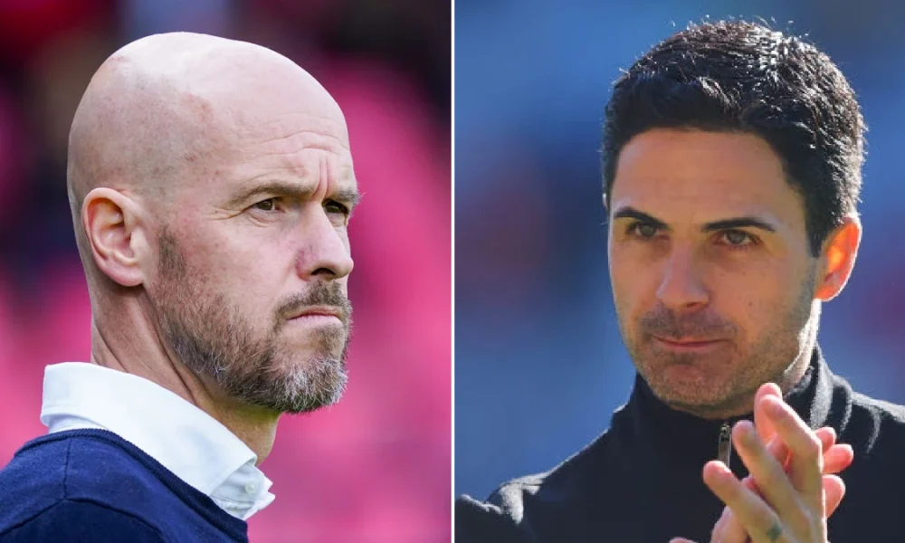 Erik ten Hag and Arsenal manager Mikel Arteta