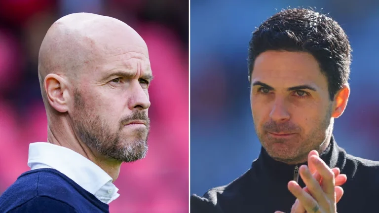 Erik ten Hag and Arsenal manager Mikel Arteta