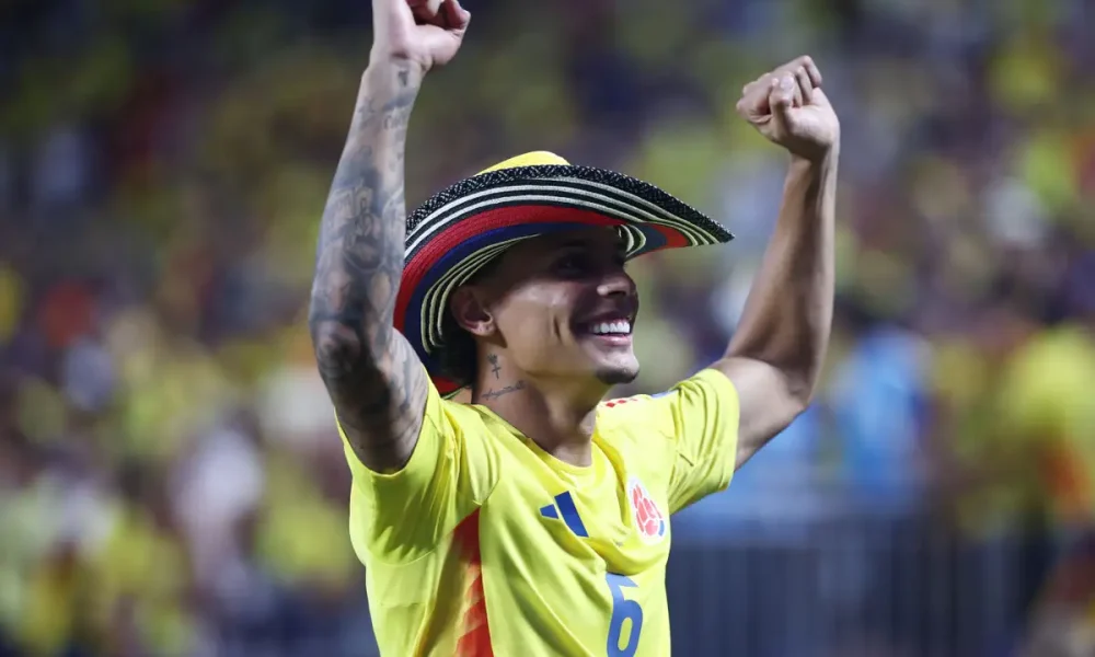 Richard Ríos playing for Colombia