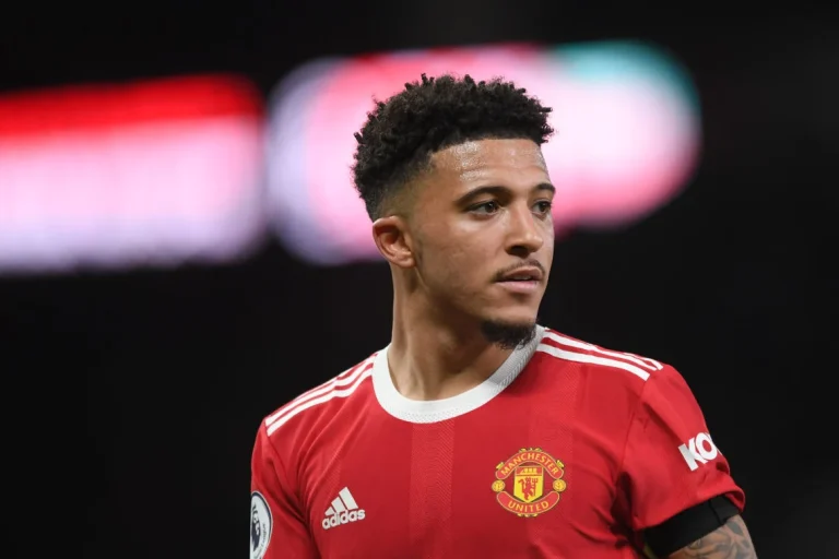 Jadon Sancho in Manchester United home kit