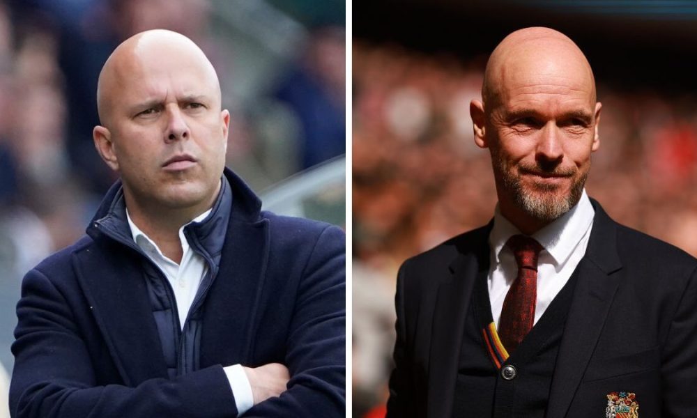 Liverpool manager, Arne Slot and Manchester United manager, Erik ten Hag