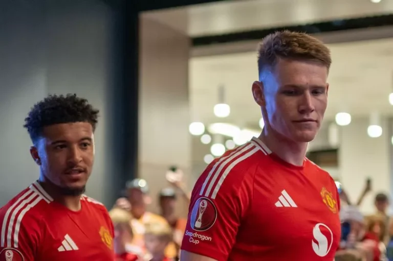 Jadon Sancho and Scott McTominay as United players