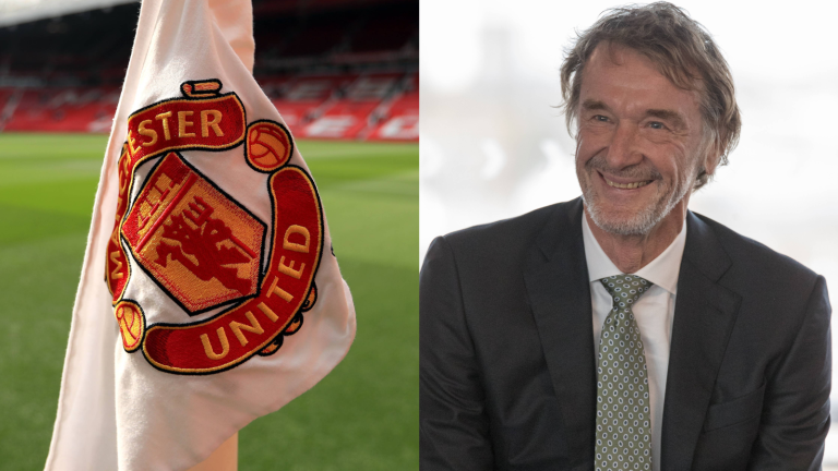 Manchester United Corner Flag and Sir Jim Ratcliffe