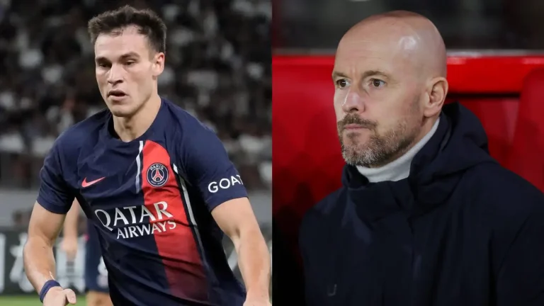 Manuel Ugarte and Erik ten Hag