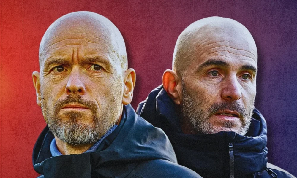 Erik ten Hag and Chelsea manager Enzo Maresca