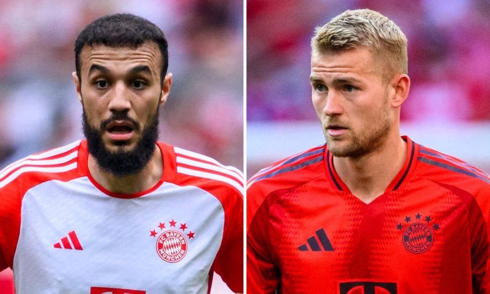 Noussair Mazraoui and Matthijs de Ligt of Bayern Munich