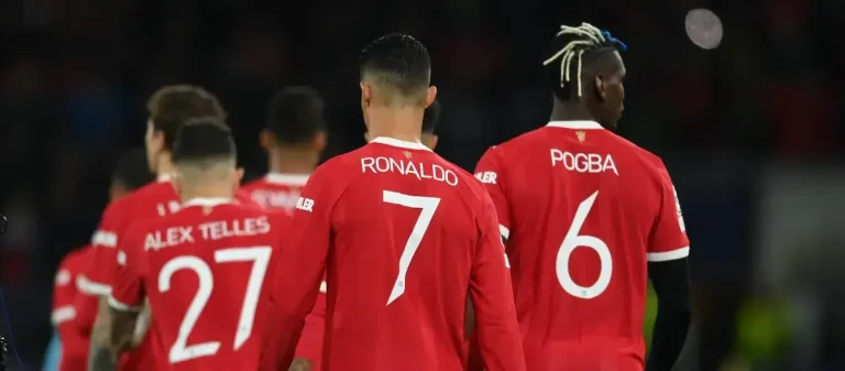 Alex Telles, Cristiano Ronaldo and Paul Pogba