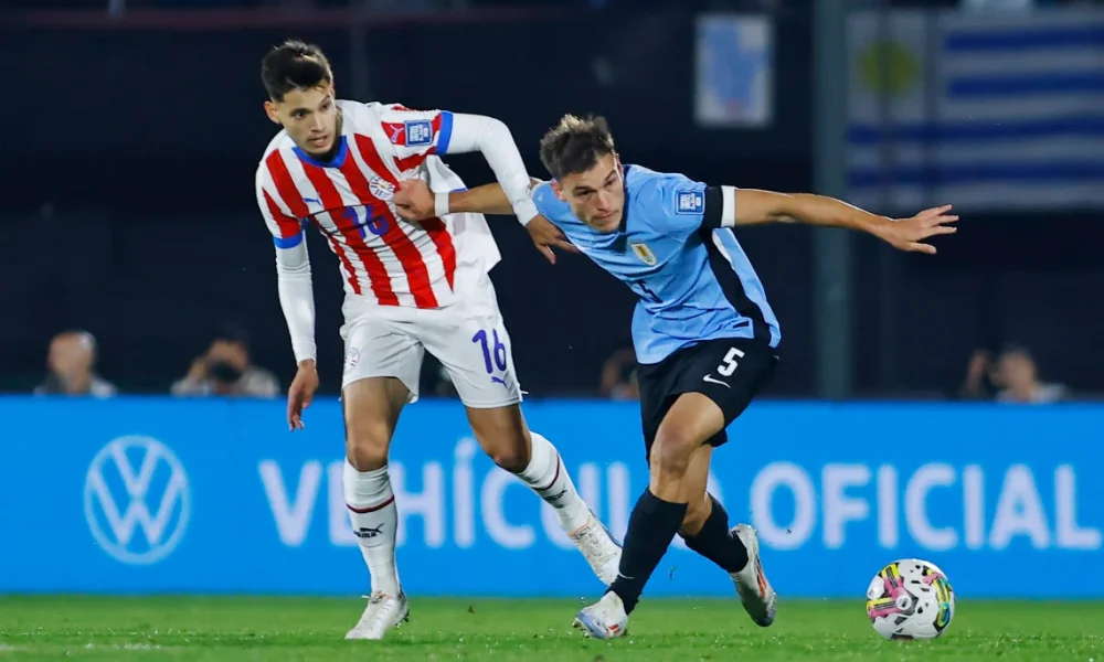 Manuel Ugarte for Uruguay vs Paraguay