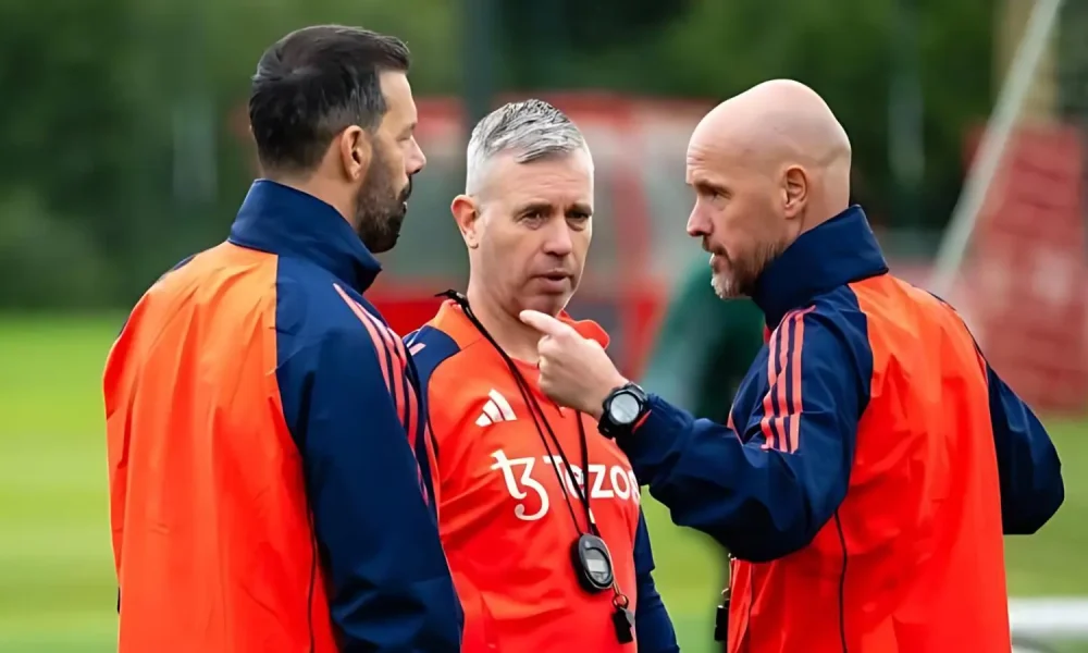 Ruud van Nistelrooy, Rene Hake and Erik ten Hag