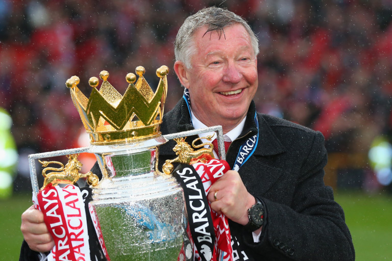 Sir Alex Ferguson and Premier League trophy