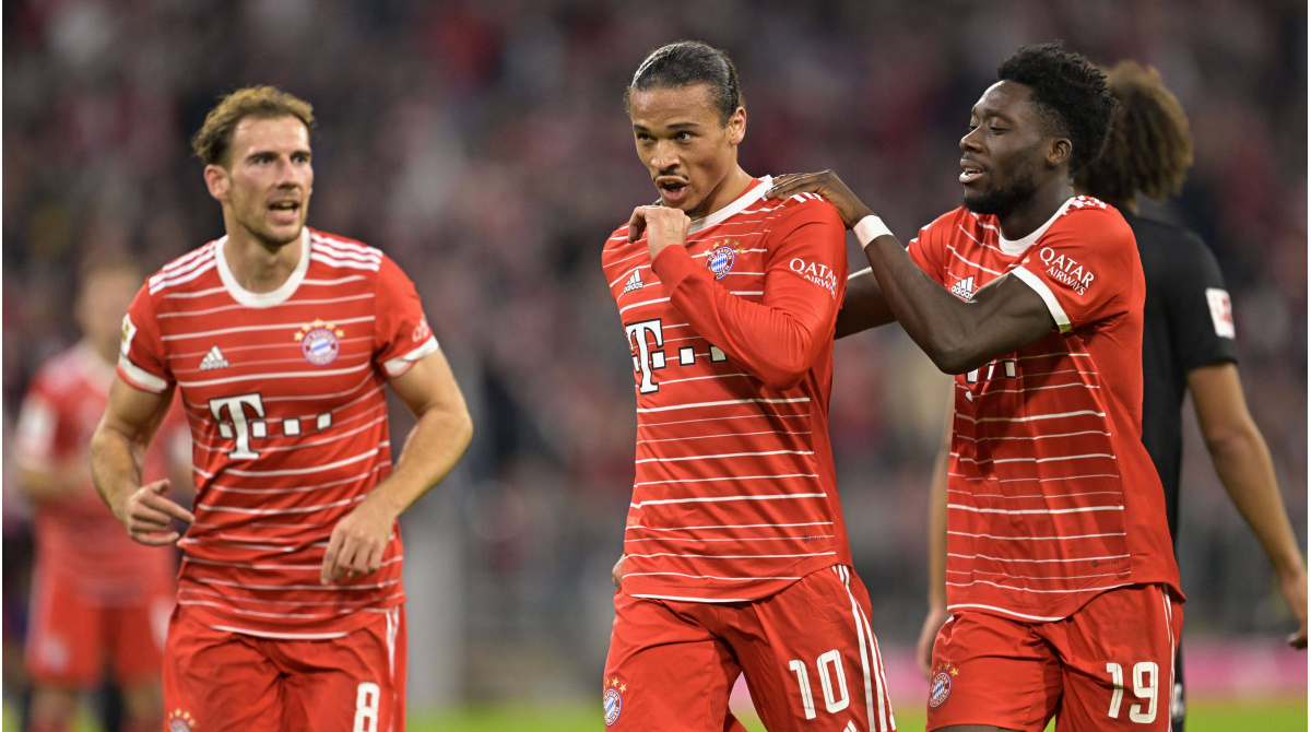 Bayern Munich Leroy Sane, Alphonso Davies and Leon Goretzka