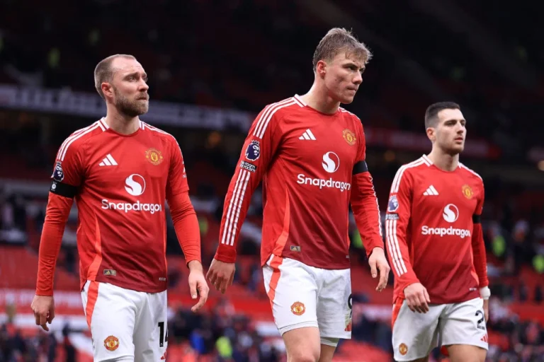 Christian Eriksen, Rasmus Hojlund and Diogo Dalot