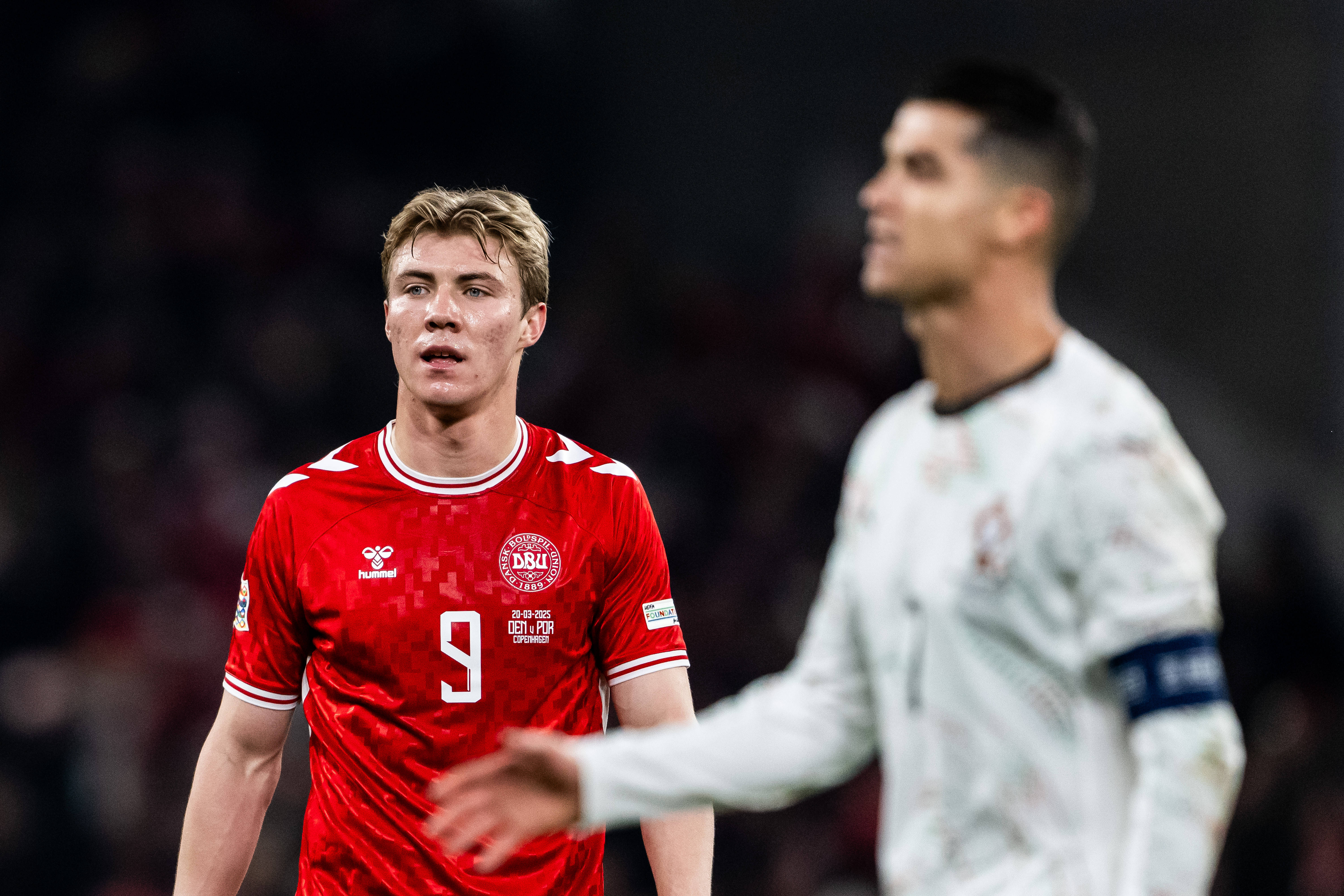 Rasmus Hojlund and Cristiano Ronaldo