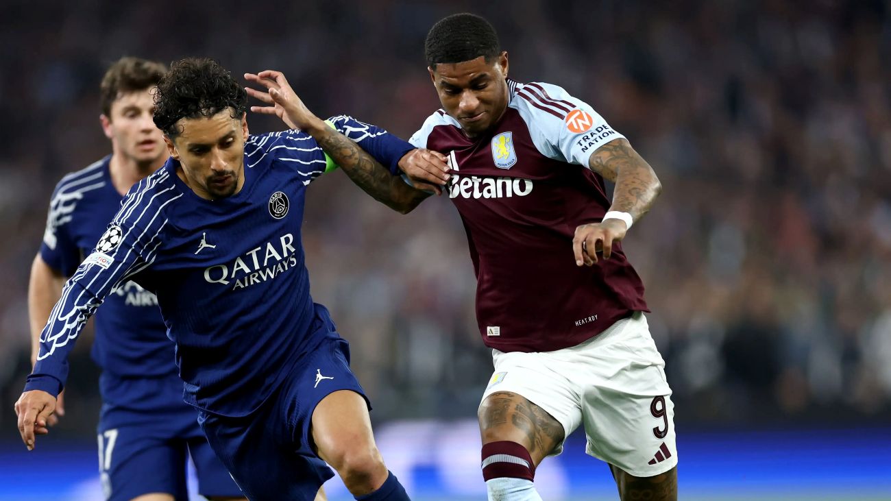 Marcus Rashford Aston Vila vs PSG