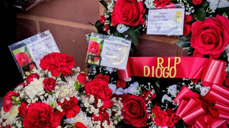 Diogo Jota Flowers & tributes at Anfield
