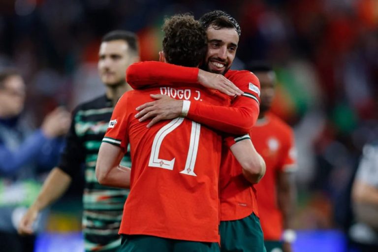 Bruno Fernandes and Diogo Jota