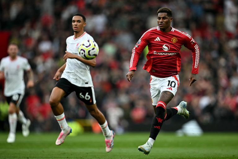 Marcus Rashford vs Liverpool Trent Alexander-Arnold