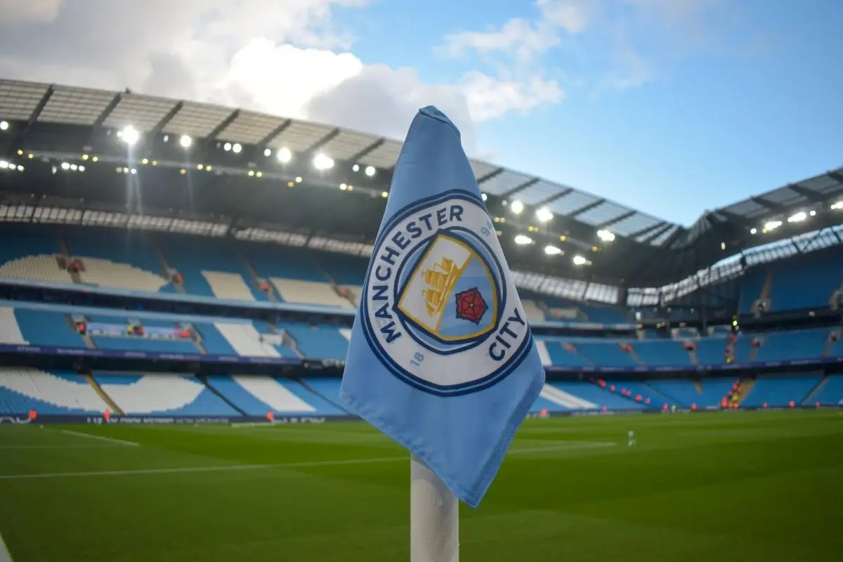 Manchester City corner flag at the Etihad