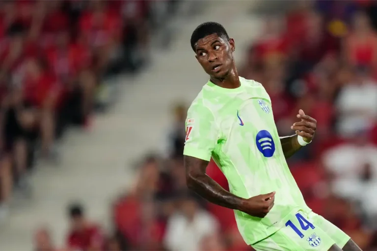 Marcus Rashford in Barcelona away kit