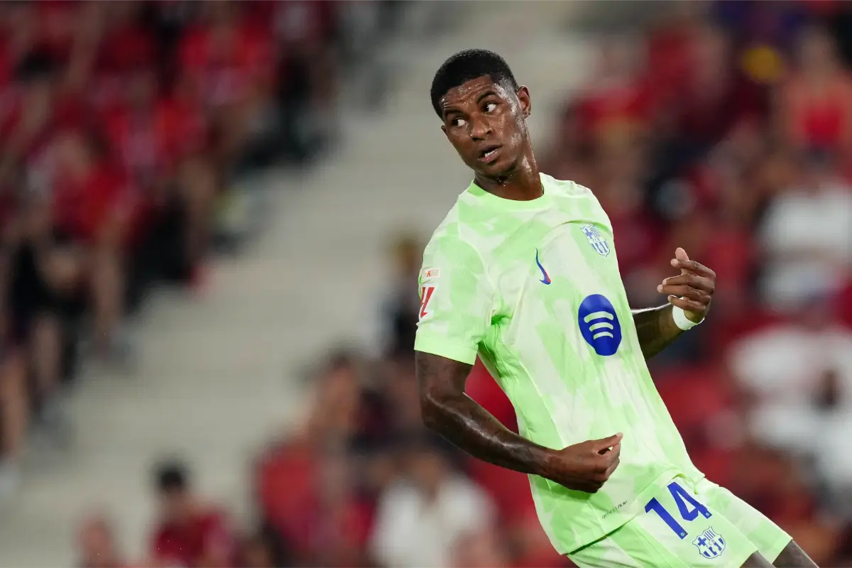 Marcus Rashford in Barcelona away kit