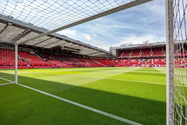 Old Trafford pitch from the goal