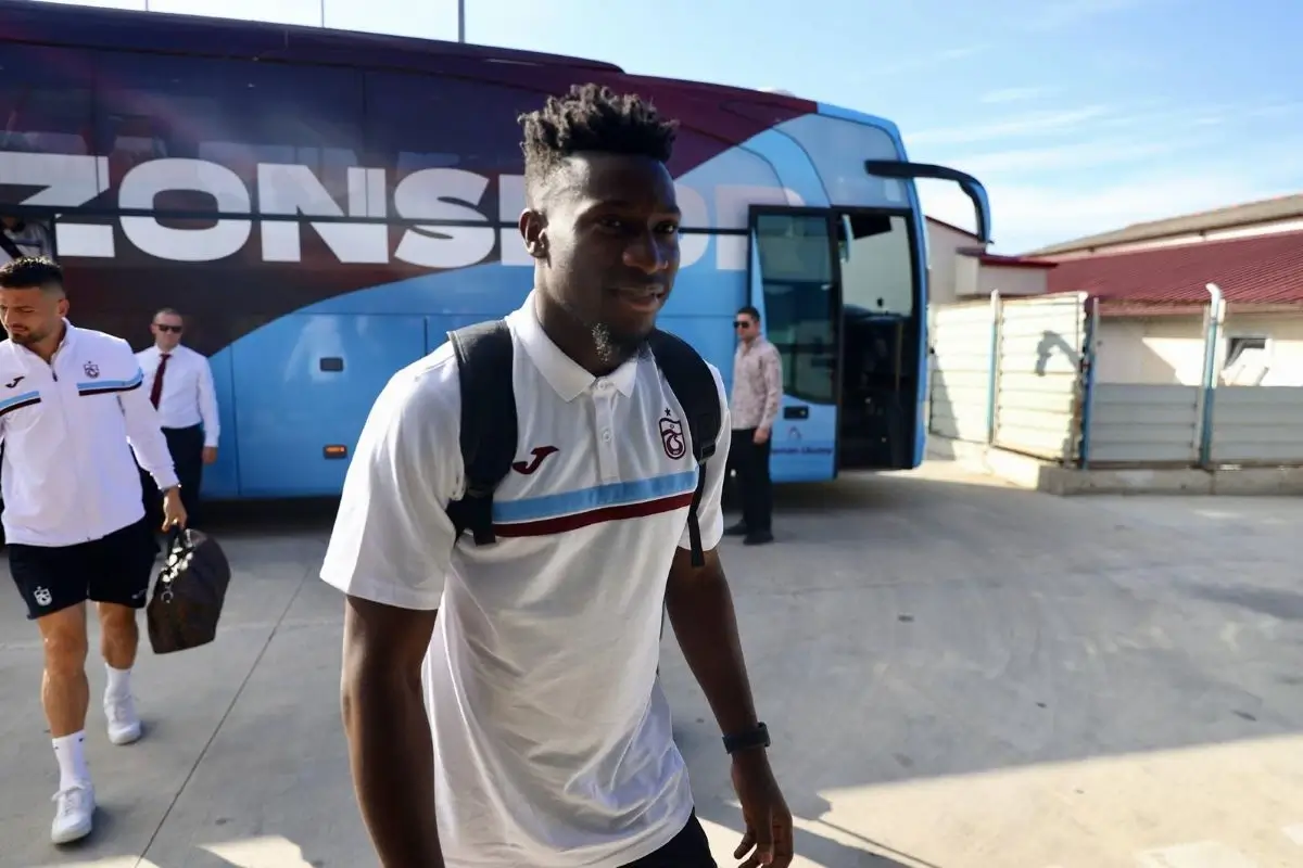 Andre Onana travelling with Trabzonspor