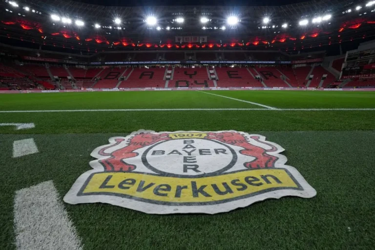 Bayer Leverkusen crest at stadium