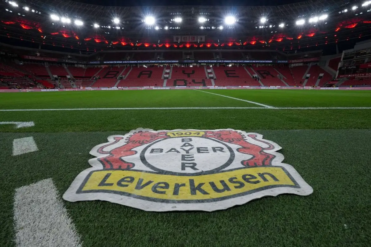 Bayer Leverkusen crest at stadium