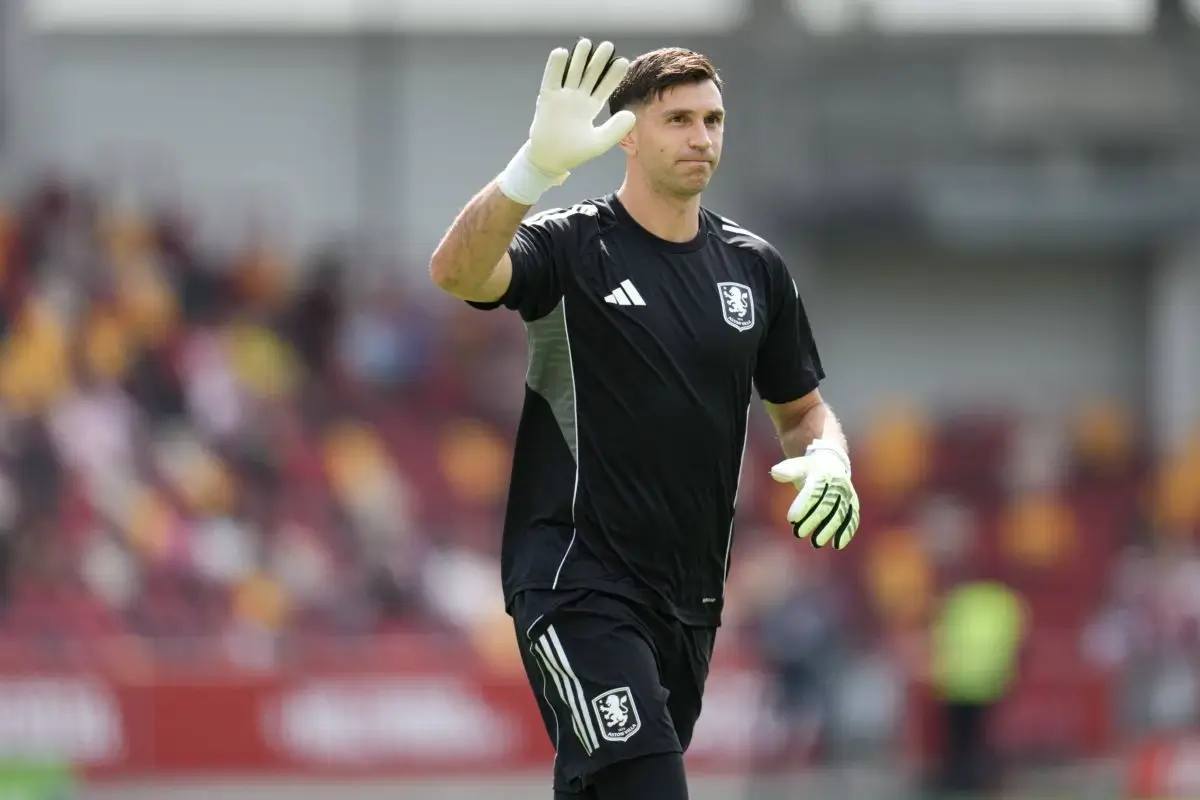 Emiliano Martinez in Aston Villa training gear.