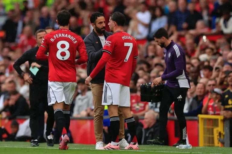 Ruben Amorim, Mason Mount and Bruno Fernandes