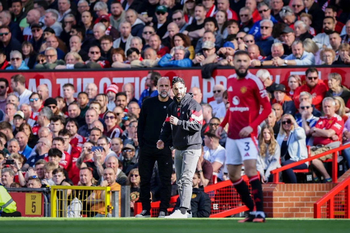 Ruben Amorim, Pep Guardiola and Noussair Mazraoui