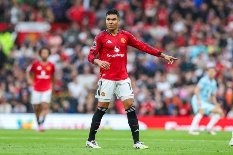 Casemiro playing for Manchester United